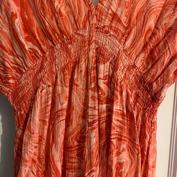 MICHAEL by Michael Kors orange/coral beach coverup size M - Picture 4 of 5
